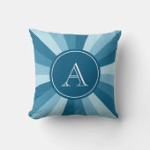 ブルーネームパーソナライズされたモノグラムカラーホイール クッション (正面)