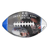 ブルーネームモダンナンバーチームフルフォトサッカー アメリカンフットボール (正面)