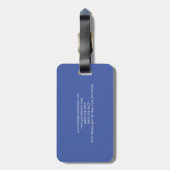 ブルーネームモノグラムイニシャルシンプルプレーン ラゲッジタグ (裏面縦)