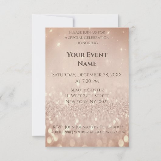 ブルーネーム意味グリッターバラスイーツ16th 招待状 (裏面)