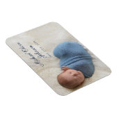 ブルーネーム誕生日付スクリプトベビー写真 マグネット (右側)