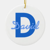 ブルーネーム&モノグラムステッカー セラミックオーナメント (正面)