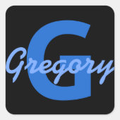 ブルーネーム&モノグラム スクエアシール (正面)