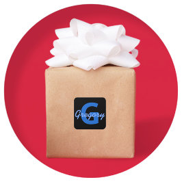 ブルーネーム&モノグラム スクエアシール