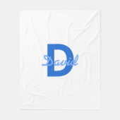 ブルーネーム&モノグラム フリースブランケット (正面)