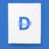 ブルーネーム&モノグラム フリースブランケット