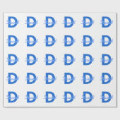 ブルーネーム&モノグラム ラッピングペーパー (フラット)