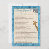 ブルーノアのアーク子供部屋ライムベビーシャワーゲーム 招待状 (裏面)