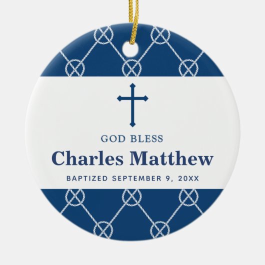 ブルーノッ航海のトクラシックビーチボーバプティズム セラミックオーナメント (正面)