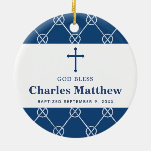 ブルーノッ航海のトクラシックビーチボーバプティズム セラミックオーナメント (裏面)