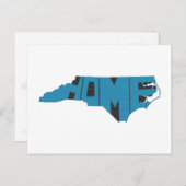 ブルーノースカロライナホーム州ワードアート ポストカード (正面/裏面)