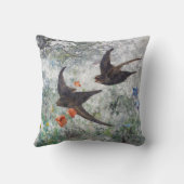 ブルーノ・リレジェフォス州ツバメとフラワーフィールド クッション (裏面)