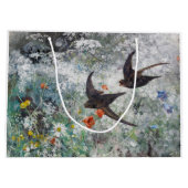 ブルーノ・リレジェフォス州ツバメとフラワーフィールド ラージペーパーバッグ (裏面)