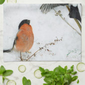 ブルーノ・リレジェフォス雪の鳥 キッチンタオル (折り畳み)