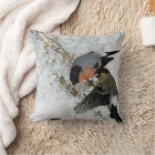 ブルーノ・リレジェフォス雪の鳥 クッション (ブランケット)