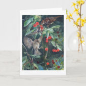 ブルーノ·リレフォルス·さくらんぼツリーのスズメ カード (黄色い花)