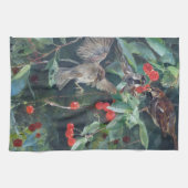 ブルーノ·リレフォルス·さくらんぼツリーのスズメ キッチンタオル (横)