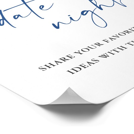 ブルーハイエレガントジゲアデイトナイトアイディアズ結婚 ポスター (角)