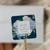 ブルーハイエレガントジゲアネイビー結婚ズ封筒用シール スクエアシール