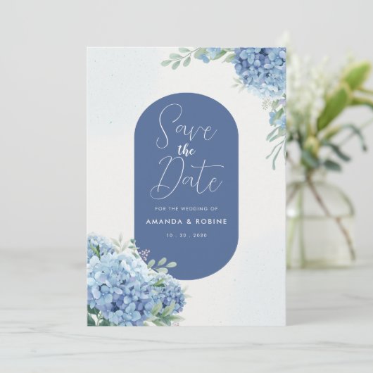 ブルーハイエレガントジゲアフローラ結婚ズ 招待状 (スタンド正面)