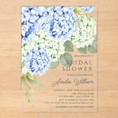 ブルーハイエレガントジゲアブライダルシャワー招待 アクリル招待状 (正面)