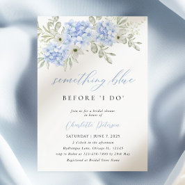 ブルーハイエレガントジゲアブライダルシャワー招待 招待状