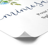 ブルーハイエレガントジゲアミモサバー結婚ズサイン ポスター (角)