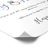 ブルーハイエレガントジゲアユーカリブライダルシャワー ポスター (角)