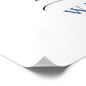 ブルーハイエレガントジゲアユーカリ婚約パーティ ポスター (角)