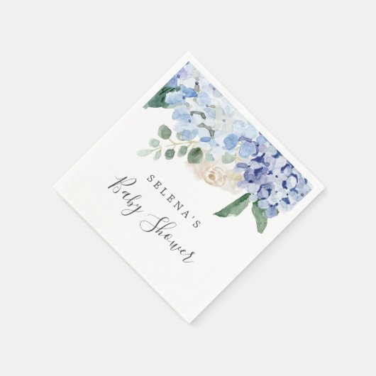 ブルーハイエレガントジゲア春フローラベビーシャワー スタンダードカクテルナプキン (角)