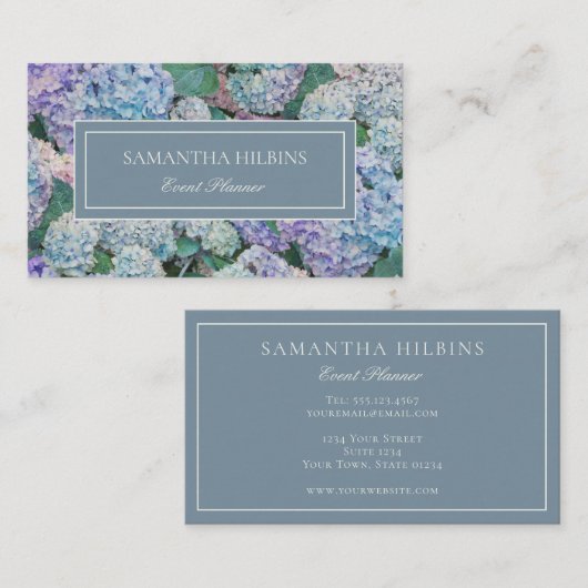 ブルーハイエレガントダゲアグレープロフェッショナル 名刺 (正面/裏面)