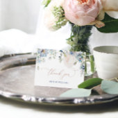 ブルーハイエレガントダゲア&バラ結婚ズ サンキューカード