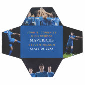 ブルーハイスクールシニアフォトカッコいい4パーソナライズされた サッカーボール (フラット)