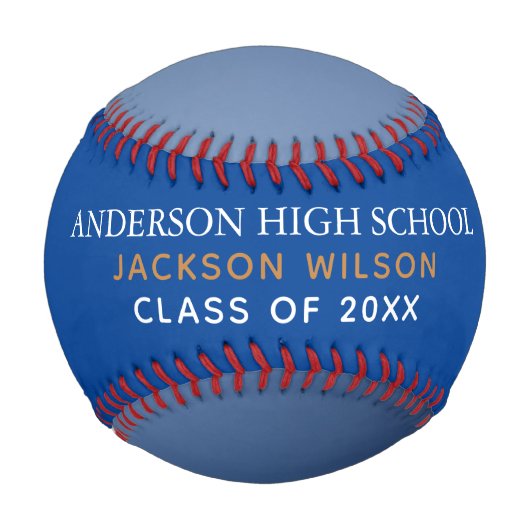 ブルーハイスクールシニア・プレイヤー写真カスタムチーム 野球ボール (正面)