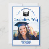 ブルーハイスクールバンド写真卒業パーティー 招待状 (正面)