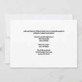 ブルーハイスクールバンド写真卒業パーティー 招待状 (裏面)