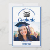 ブルーハイスクールバンド写真卒業 案内状 (正面)