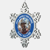 ブルーハイスクールマーチングバンド写真ギフト スノーフレークピューターオーナメント (右)