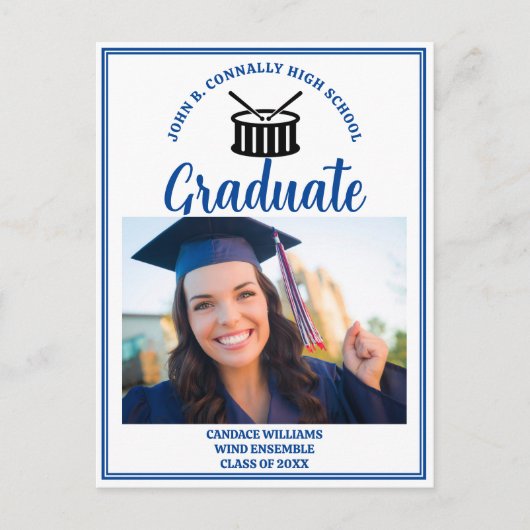 ブルーハイスクールマーチングバンド卒業写真 案内ポストカード (正面)