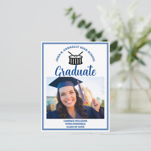 ブルーハイスクールマーチングバンド卒業写真 案内ポストカード (スタンド正面)