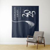 ブルーハイスクール卒業パーティー写真の背景 タペストリー (インサイチュ)