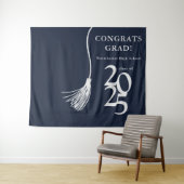 ブルーハイスクール卒業パーティー写真の背景 タペストリー (インサイチュ(横))