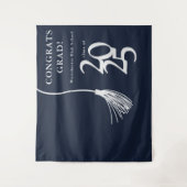 ブルーハイスクール卒業パーティー写真の背景 タペストリー (正面)