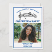 ブルーハイスクール合唱写真卒業パーティー 招待状 (正面)