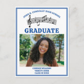 ブルーハイスクール合唱写真卒業 案内ポストカード (正面)