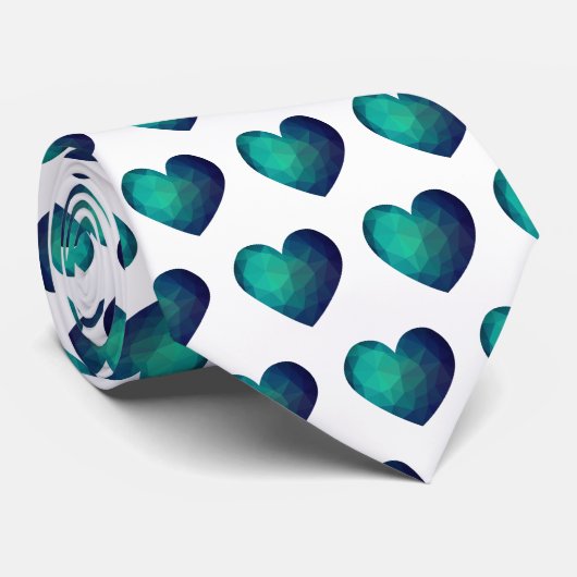 ブルーハイテクハート愛 ネクタイ (ロール)