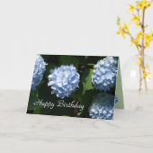 ブルーハイドランゲア誕生日カード カード (黄色い花)