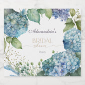 ブルーハイドランジの花嫁歓迎会グッズをカスタマイズ ビールラベル (シングルラベル)