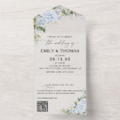 ブルーハイドランジアの花束の結婚式オールインワン招待状 オールインワン招待状 (内側)