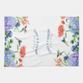 ブルーハイドランジアバーズサンゴオレンジフローラグッドデイ キッチンタオル (横)